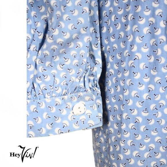 Vintage Cape Cod Classics Dress Cotton Print Long Sleeve Size L B40 W34 -Hey Viv - Picture 7 of 10